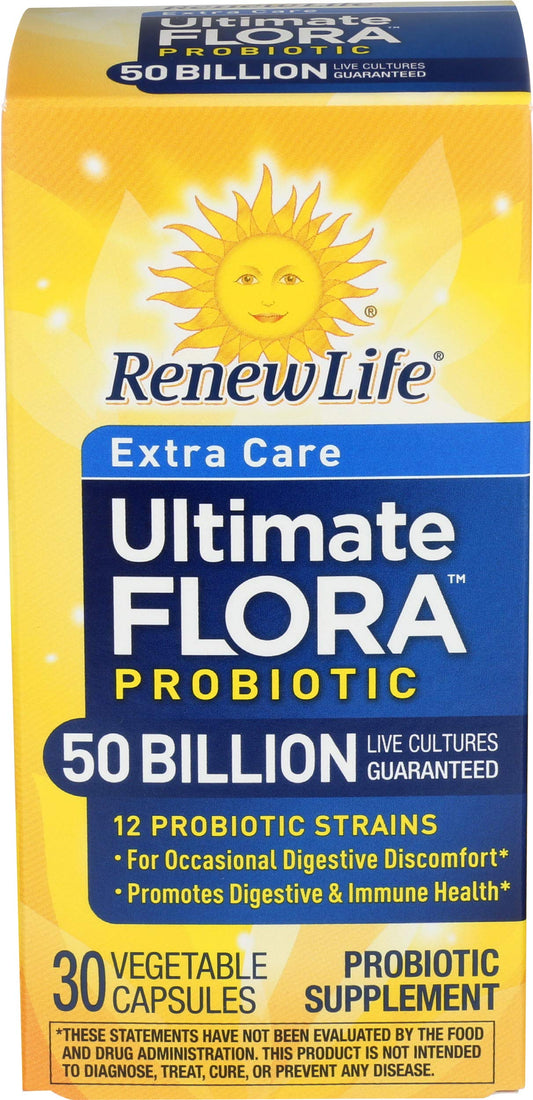 Renew Life frente del envase mostrando la marca y beneficio de 50B