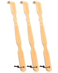Renook vista frontal del pack de 3 rascaespaldas de bambú, práctico almacenamiento