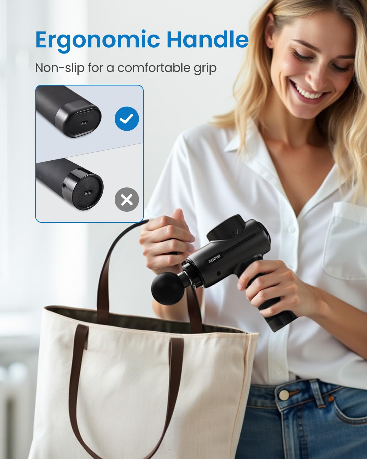 RENPHO Active+ estuche de viaje con masajeador y cinco accesorios organizados