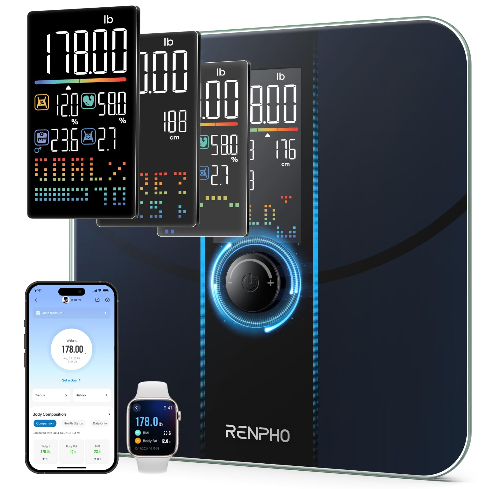 RENPHO Elis 3X vista frontal con plataforma amplia y diseño estable