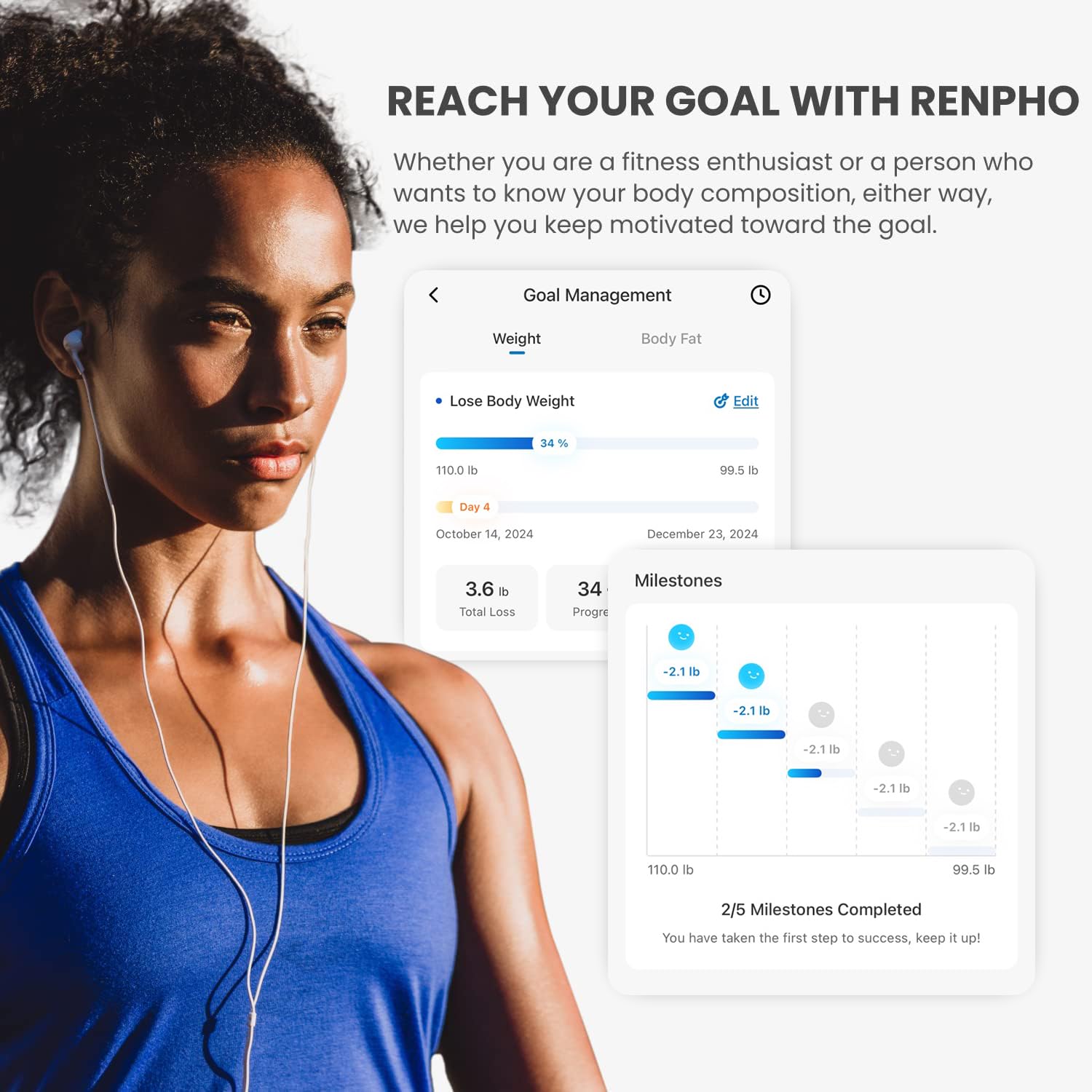 RENPHO Elis 1 puerto USB-C durante recarga, conveniencia y menos pilas