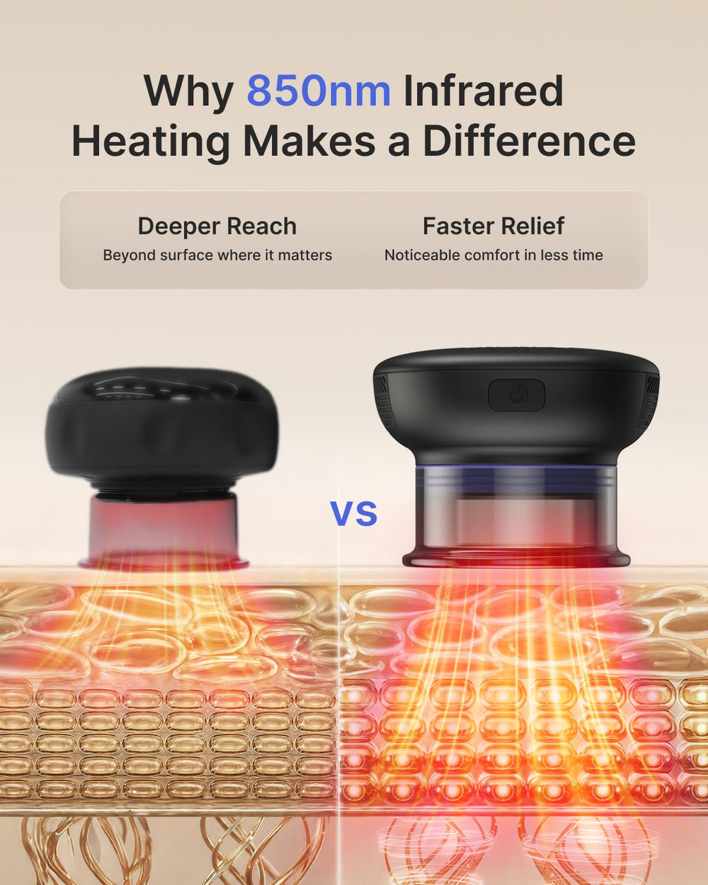 RENPHO Emberace Cup detalle de superficie mostrando calor infrarrojo y seguridad