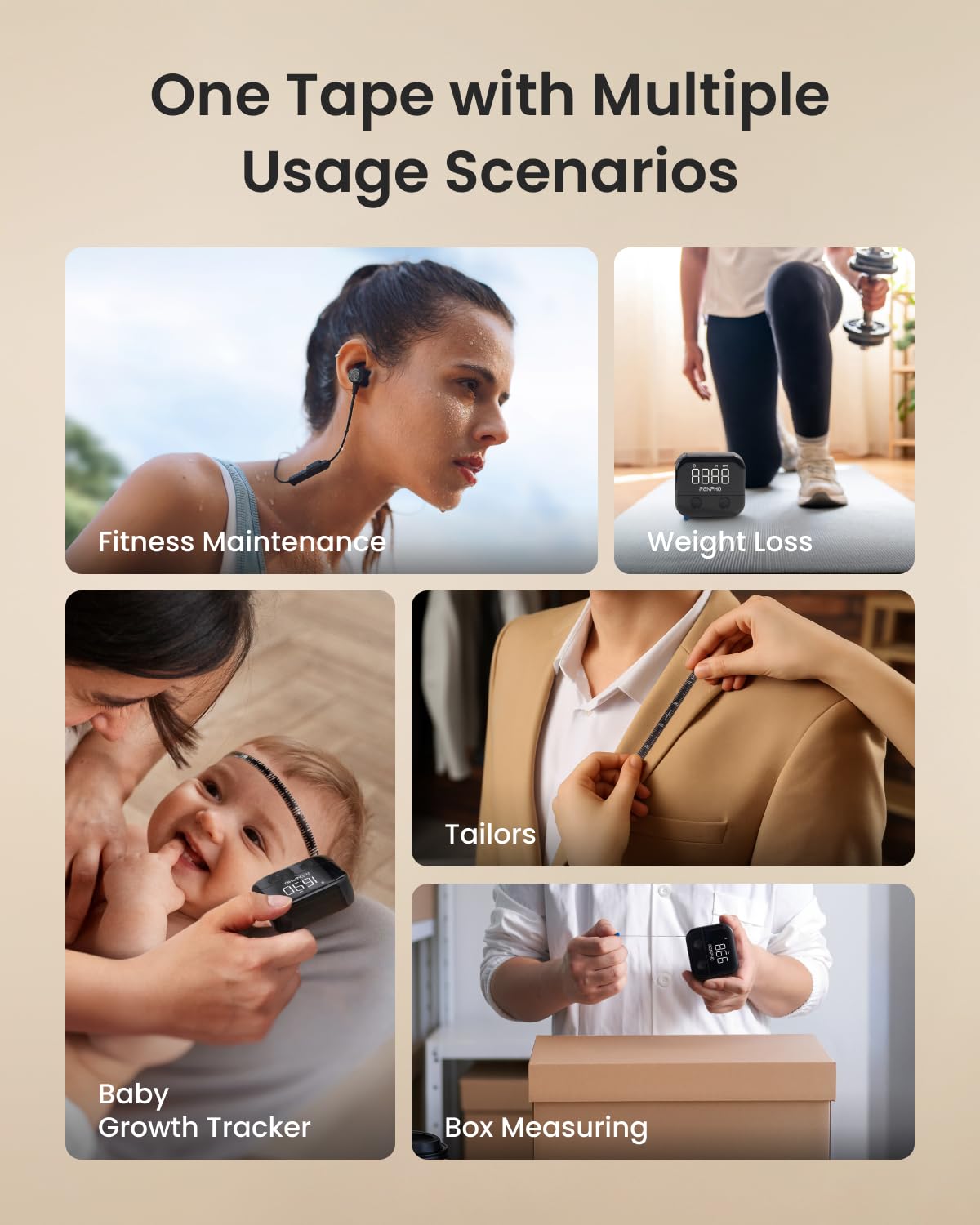 RENPHO caja de producto y accesorios listos para regalar o guardar