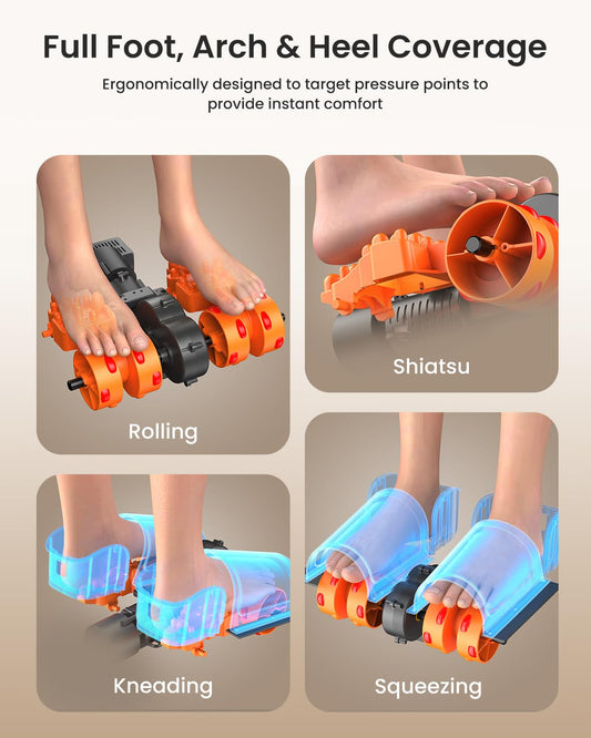 RENPHO primer plano de los rodillos 3D mostrando textura y acción profunda
