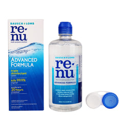 Bausch + Lomb Renu frontal del envase mostrando tamaño y marca para confianza