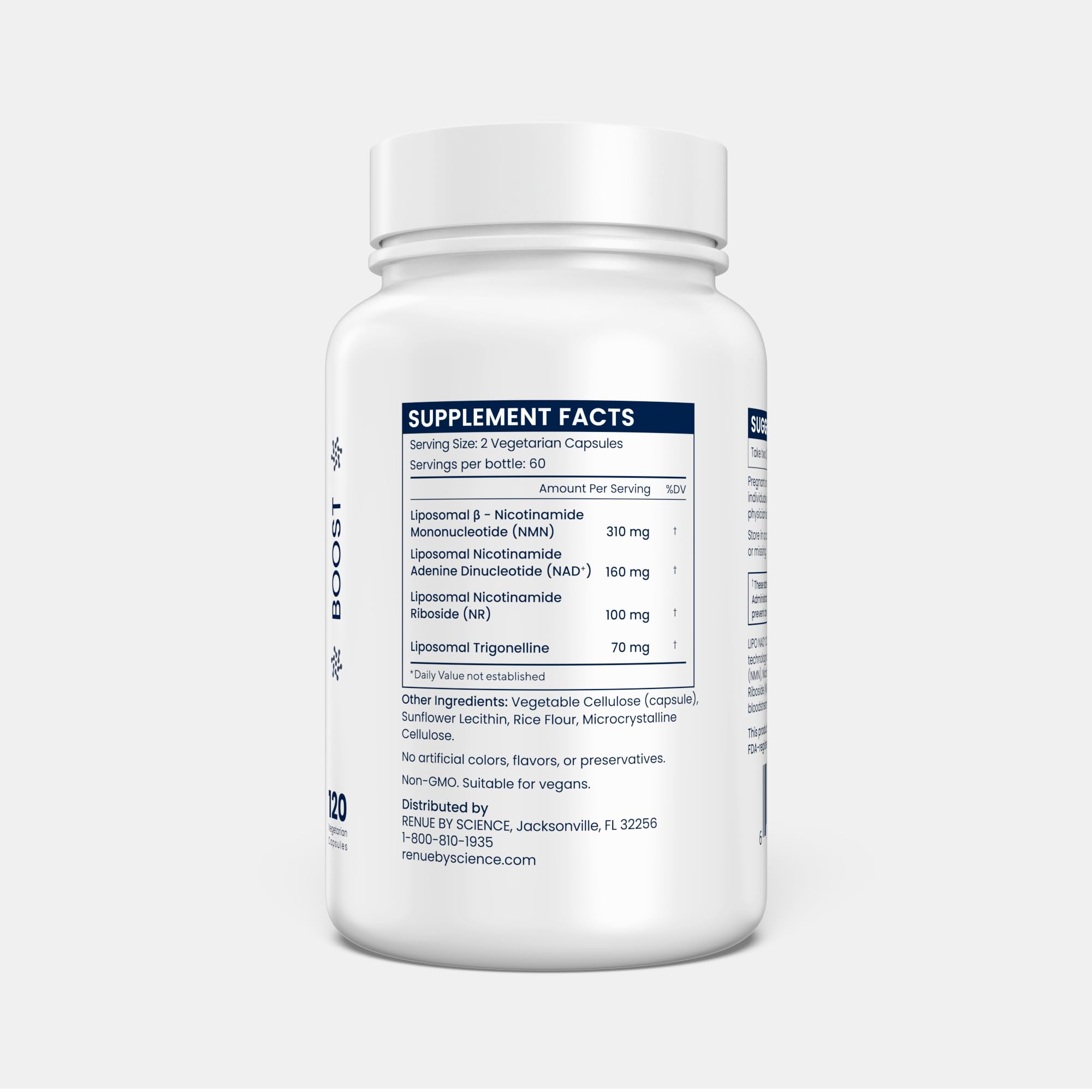 Renue By Science cápsula abierta con polvo liposomal que facilita absorción