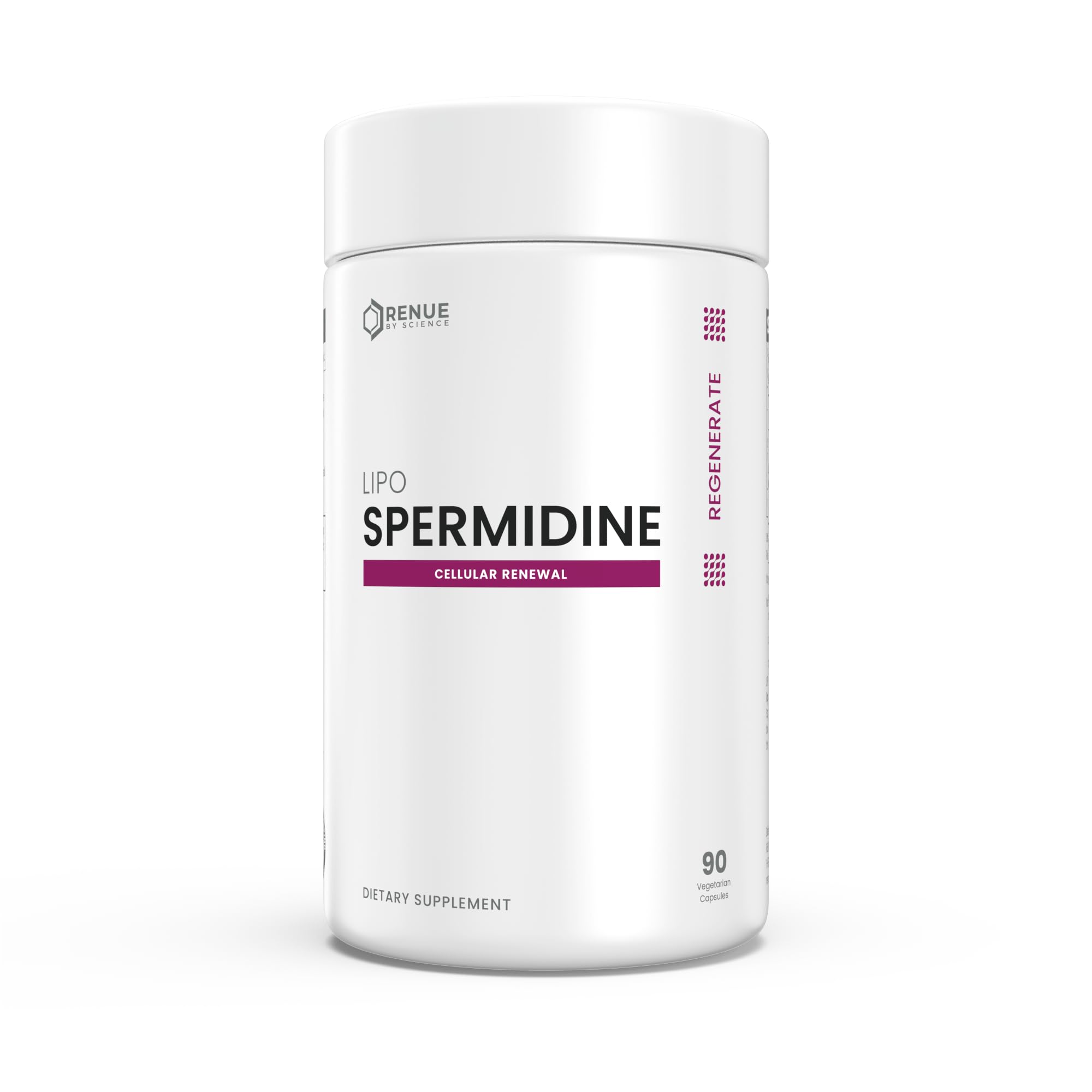 Renue By Science frente del envase que destaca 8 mg y sello liposomal