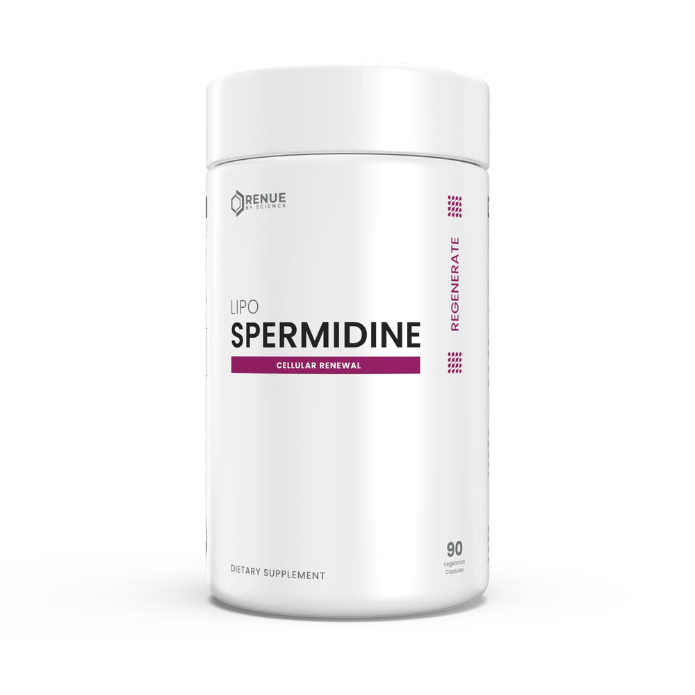 Renue By Science frente del envase que destaca 8 mg y sello liposomal