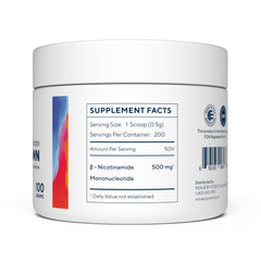 Sublingual NMN powder dissolving under the tongue for rapid uptake.