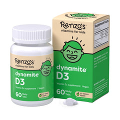 Renzo's frente del empaque mostrando 60 tabletas y beneficios limpios