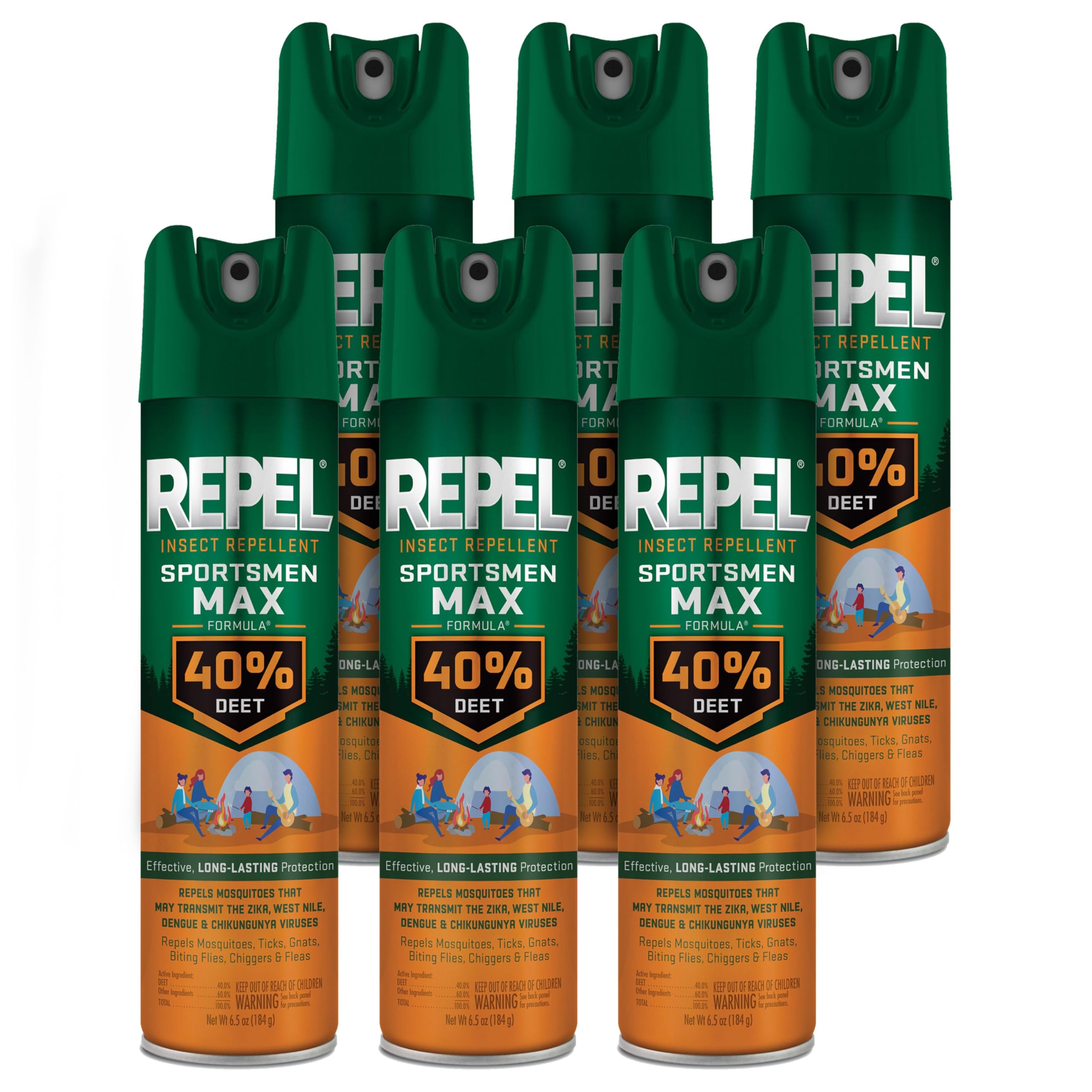 Repel Sportsmen Max frontal mostrando lata y diseño, protección prolongada