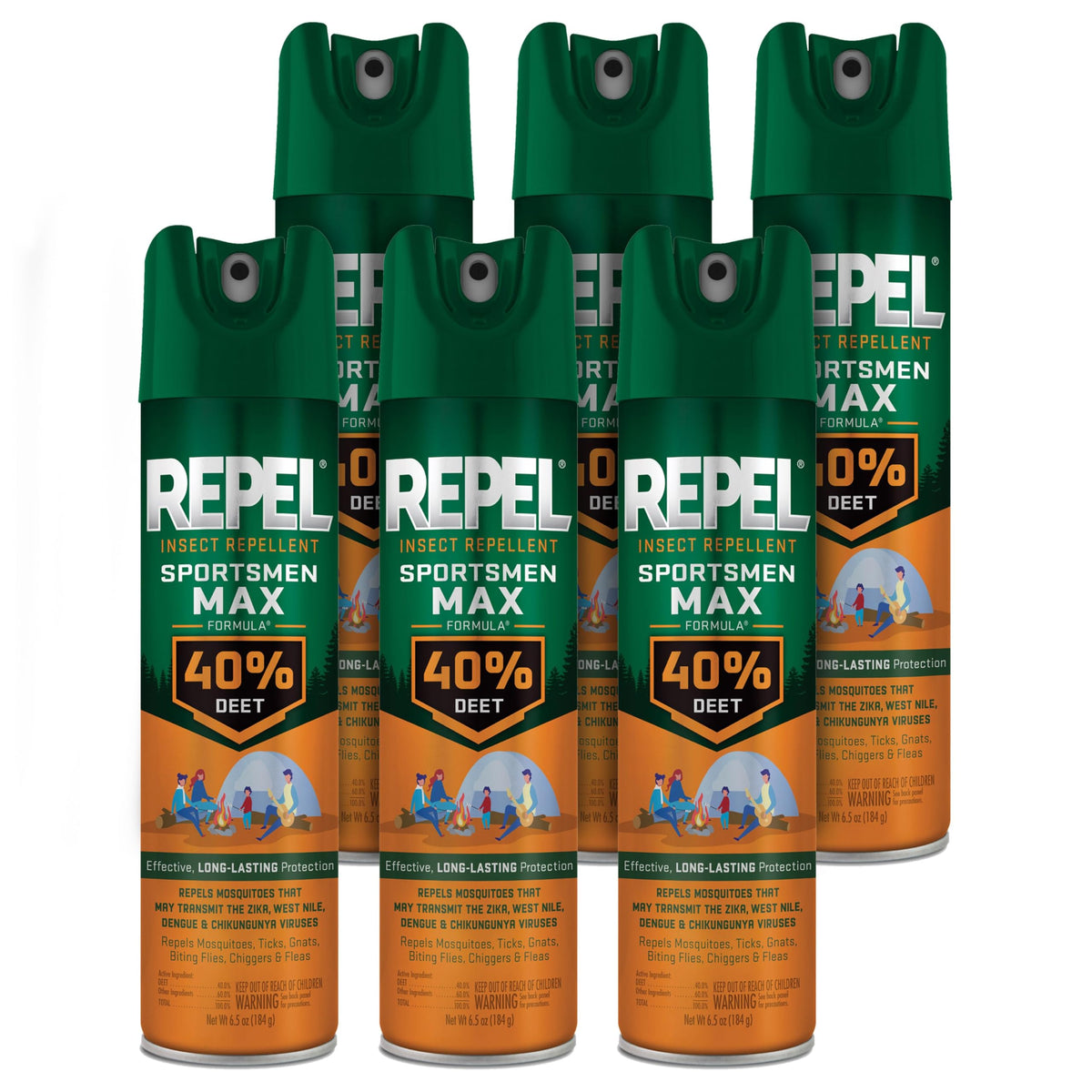 Repel Sportsmen Max frontal mostrando lata y diseño, protección prolongada