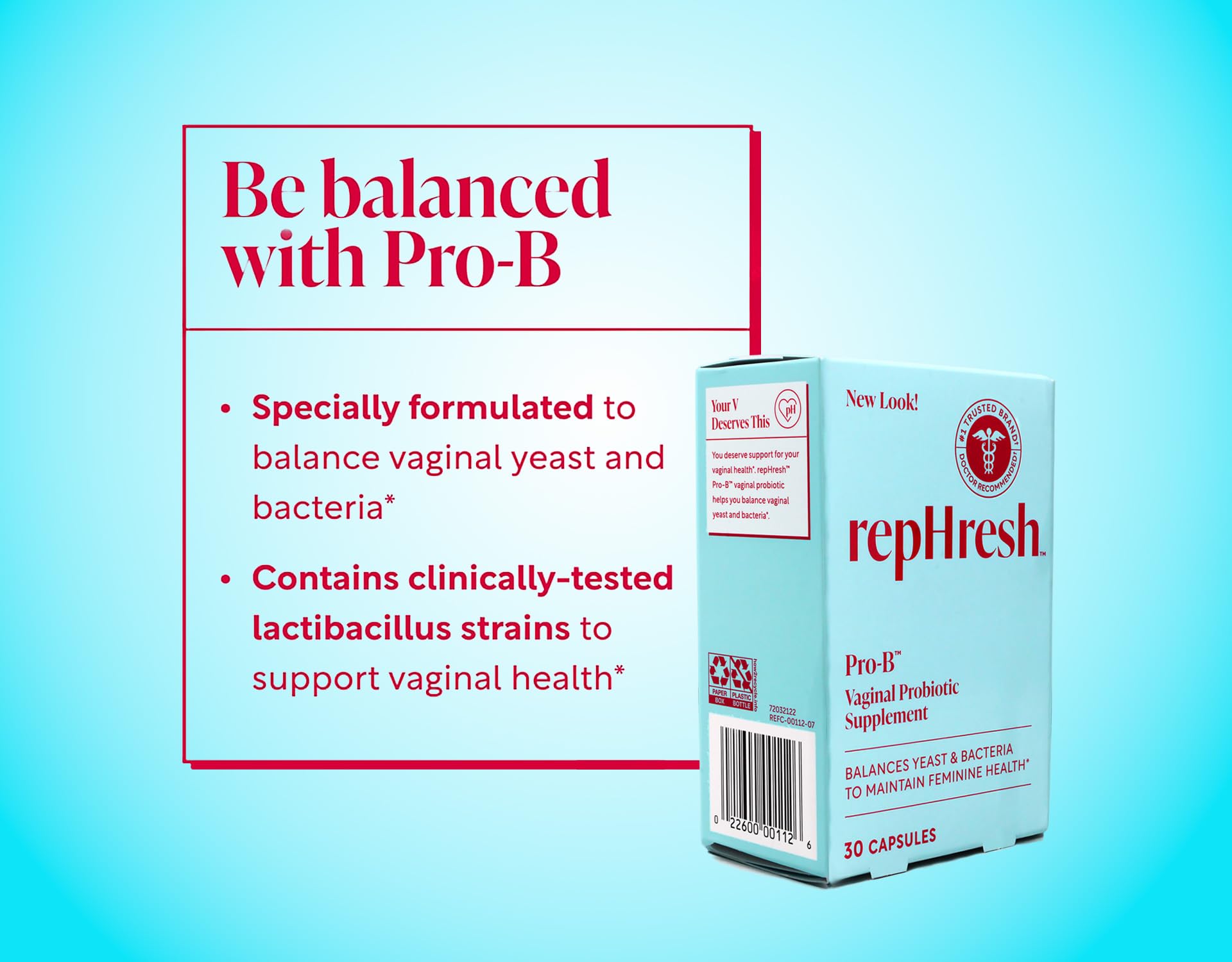 Interior del envase RepHresh Pro-B con forro protector que mantiene potencia