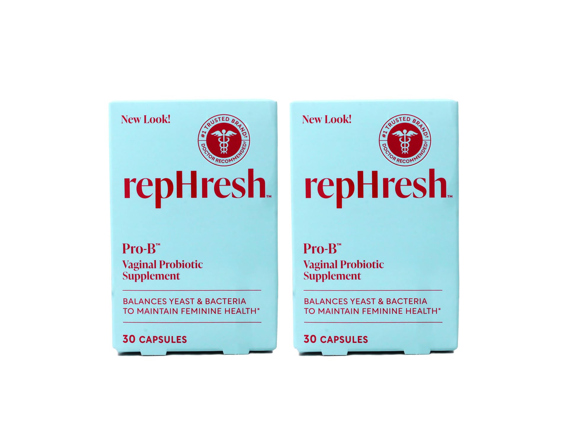 RepHresh Pro-B frasco frontal que muestra el envase y confianza