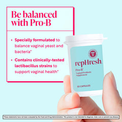 RepHresh Pro-B mujer tomando cápsula en cocina rutina diaria práctica