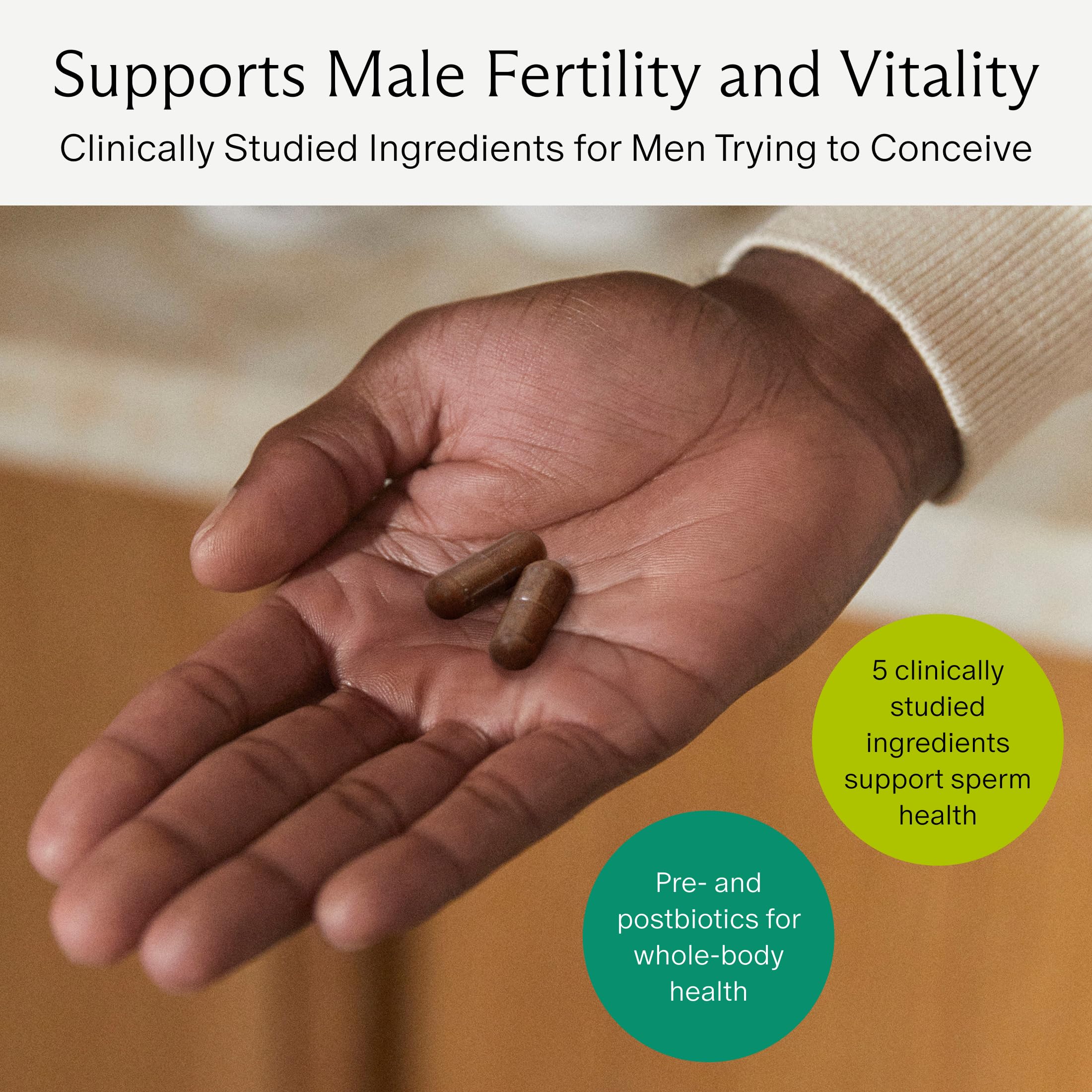 ReproVital Sperm Support frasco abierto con cápsulas visibles para comprobar cantidad