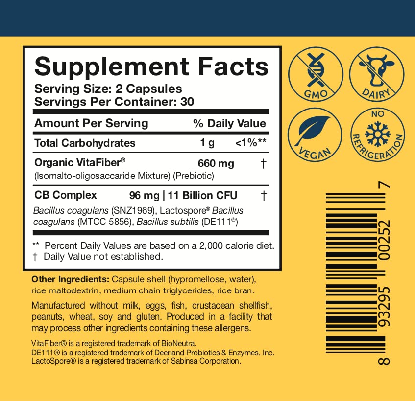 Researched Nutritionals CoreBiotic cápsulas abiertas mostrando el polvo interior estable