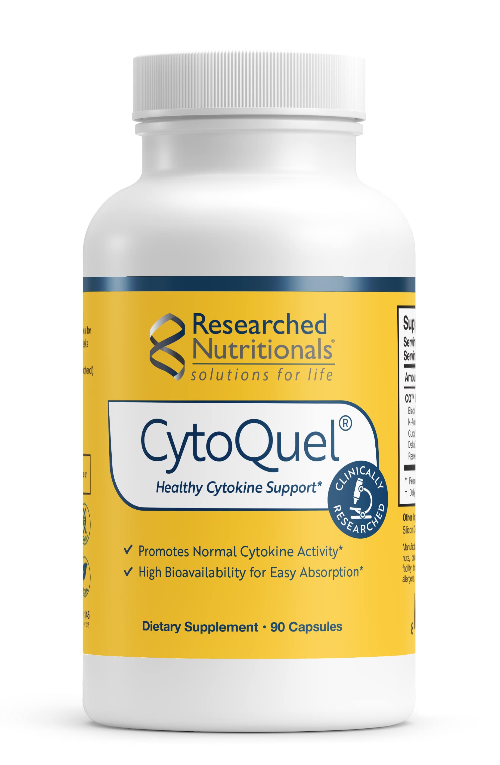 Researched Nutritionals CytoQuel frontal muestra envase y cantidad 90 cápsulas