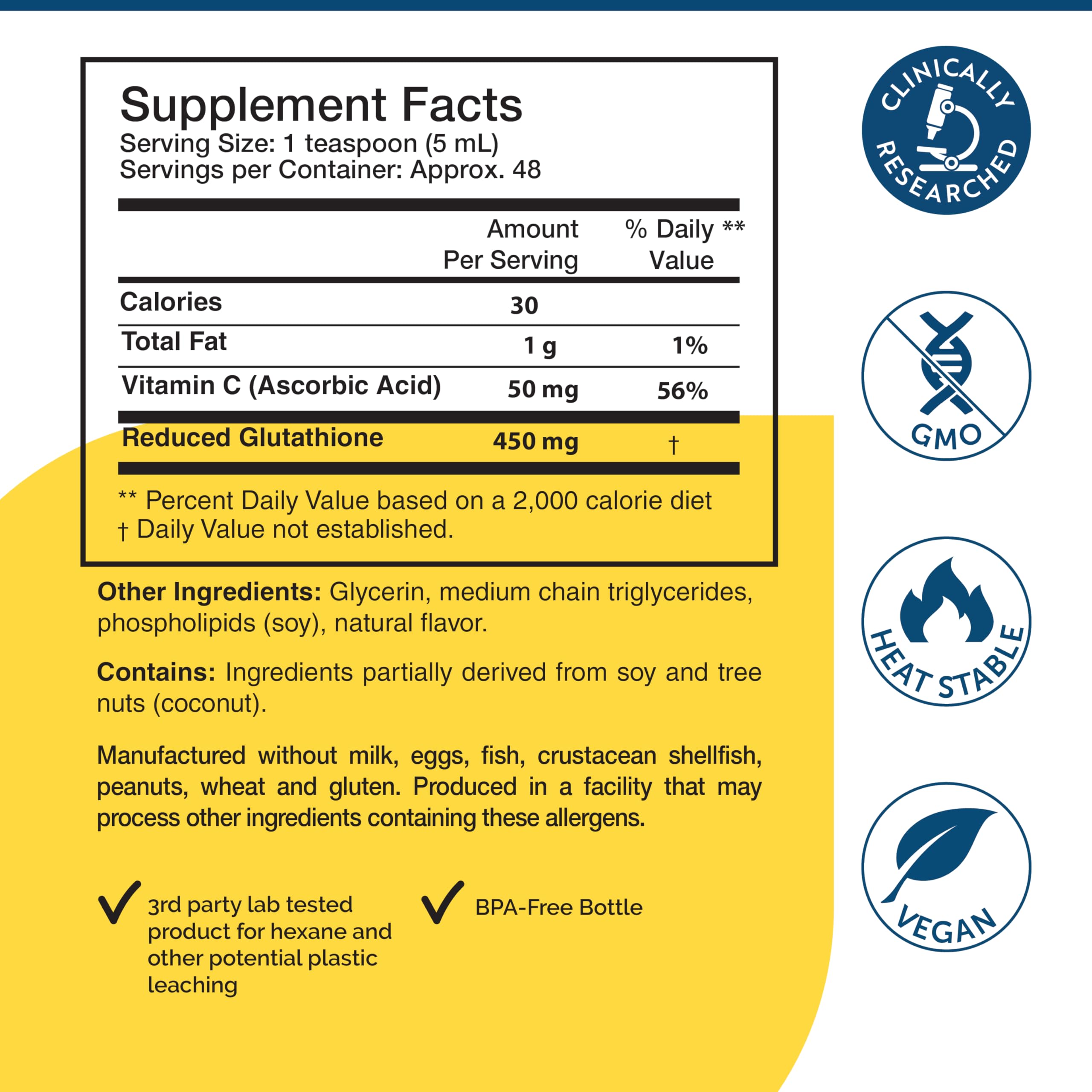 Comparación de tamaño del tubo Researched Nutritionals Tri-Fortify junto a una cucharadita para escala