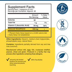 Comparación de tamaño del tubo Researched Nutritionals Tri-Fortify junto a una cucharadita para escala