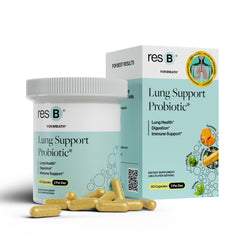 ResBiotic frasco frontal que muestra diseño y cantidad, conveniencia de uso