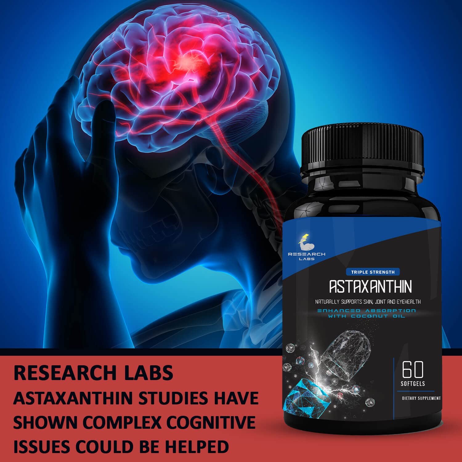 Research Labs etiqueta con lista de ingredientes y origen transparente