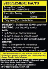 Research Labs Silver Doc embalaje con certificados que resaltan pruebas externas