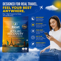 Reset Jet Lag Recovery Patch sobres resellables con 12 parches para llevar fácilmente