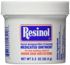 Resinol frasco 3 oz mostrando envase y etiqueta con alivio calmante