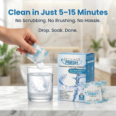Retainer Fresh superficie de retenedor tras limpieza brillante y sin manchas