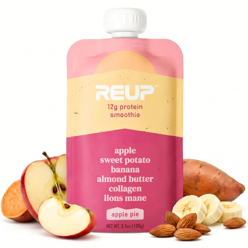 Reup pouch frontal mostrando el envase y la marca, práctico para llevar