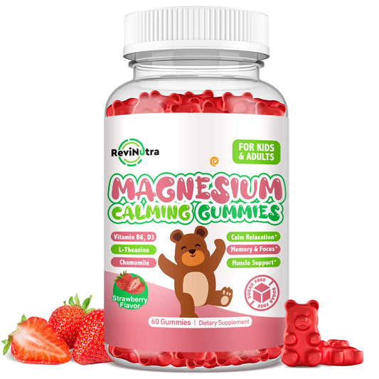 ReviNutra frente del envase mostrando las gomitas y beneficios claros