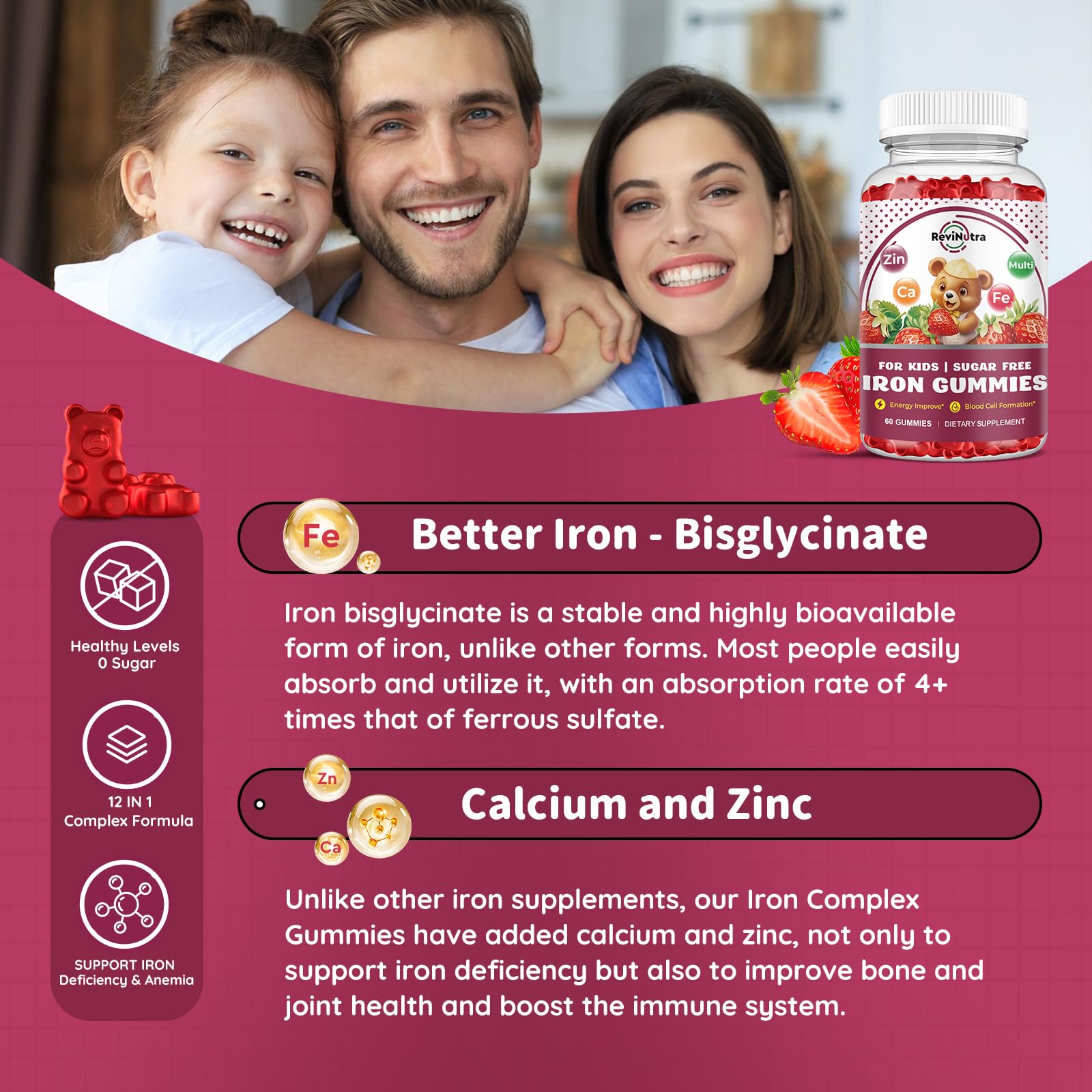 ReviNutra etiqueta con lista de ingredientes y nutrientes clave