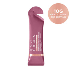 Revive Collagen etiqueta en primer plano con información de 10,000 mg por toma y claridad informativa