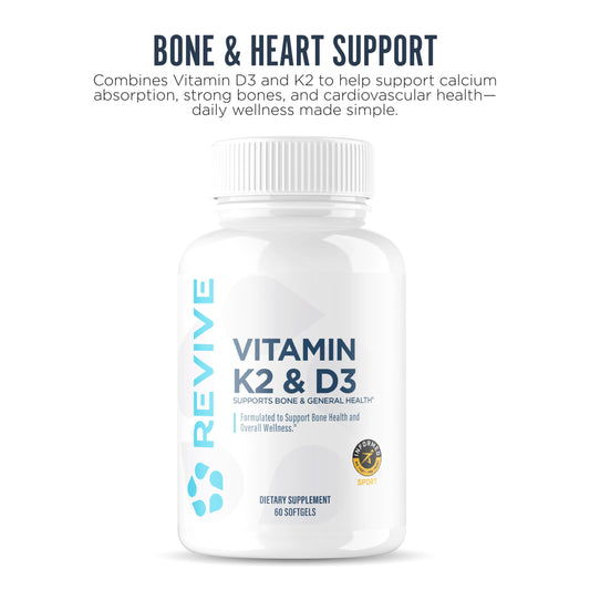 Revive MD cápsulas en primer plano para fortaleza ósea y soporte diario.
