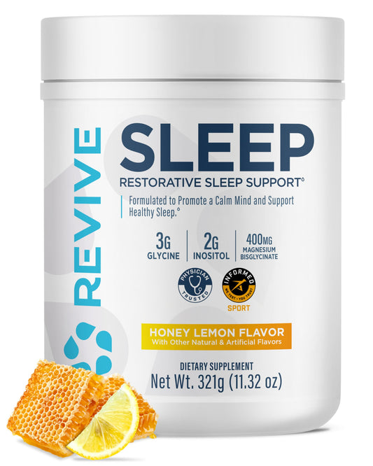 Revive envase frontal Honey Lemon mostrando rótulo y beneficio relax
