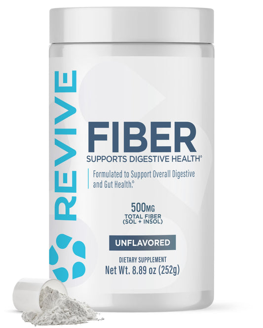 Revive envase frontal sin sabor mostrando tamaño y porciones