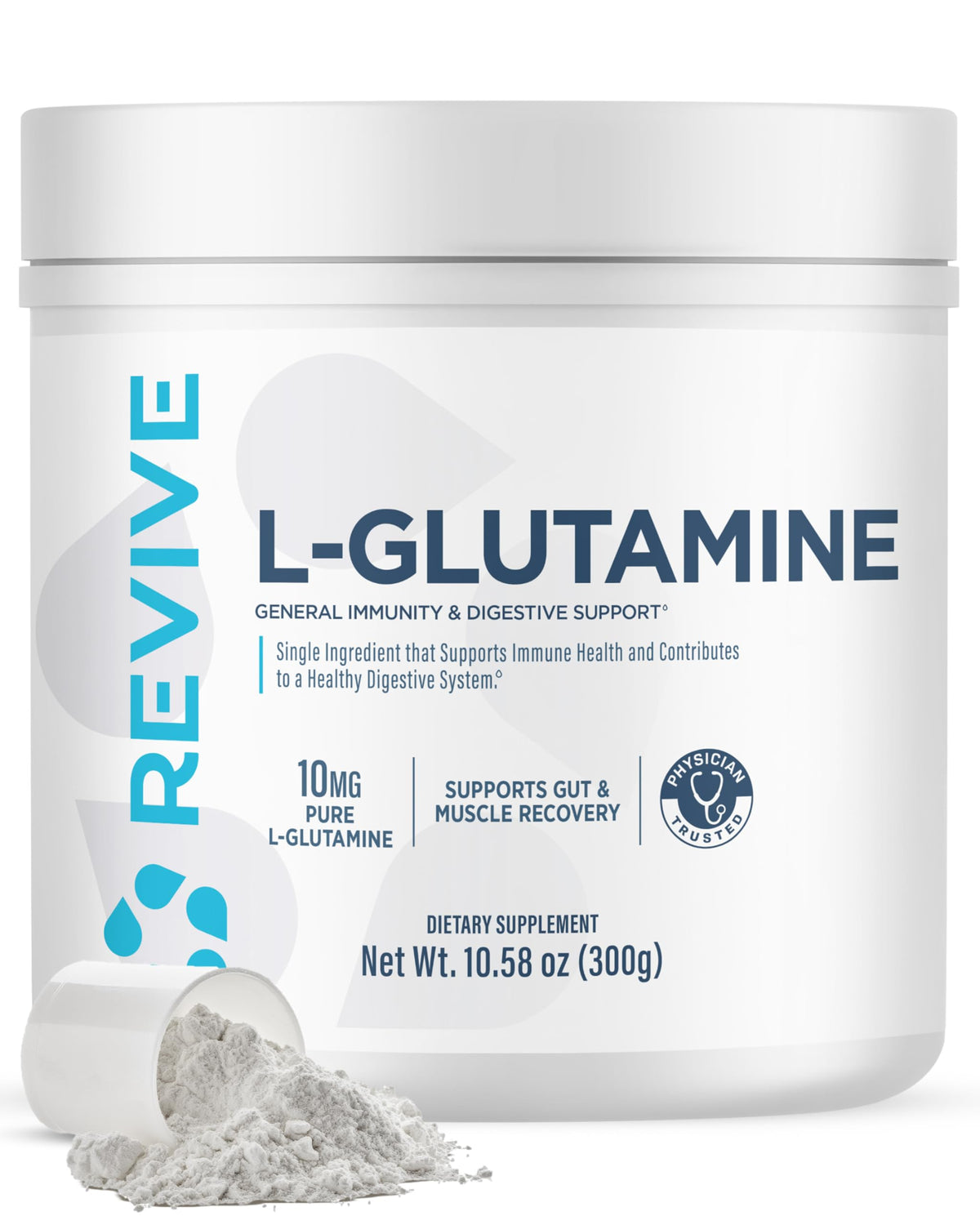 Revive envase frontal mostrando la etiqueta, claridad sobre ingredientes y beneficios