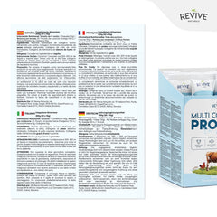 Revive Naturals etiqueta nutricional legible mostrando 10 g proteína por sobre