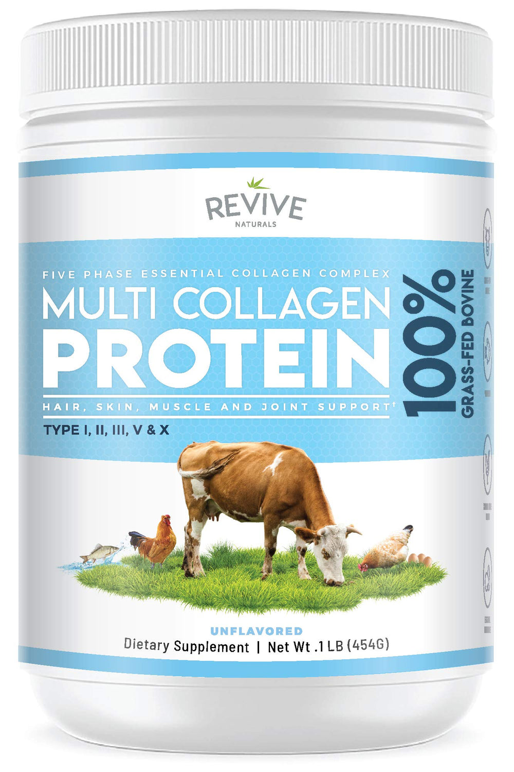 Revive Naturals frente del envase mostrando la etiqueta y beneficios