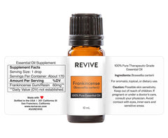 REVIVEEO gota de Frankincense sobre piel mostrando textura y absorción segura