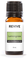 REVIVEEO frasco frontal del aceite lemongrass con etiqueta clara para identificar