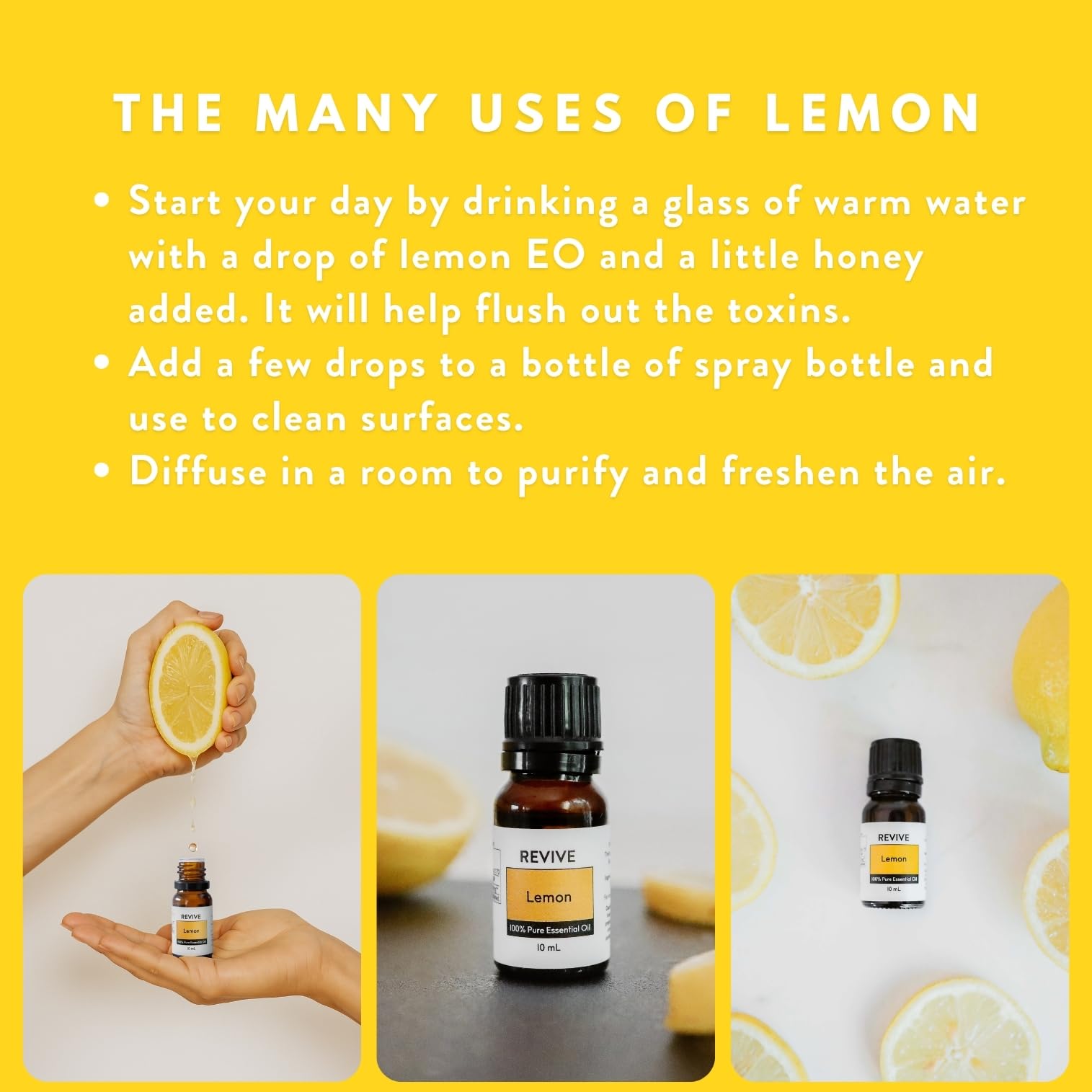REVIVEEO con limones frescos ilustrando aroma cítrico natural