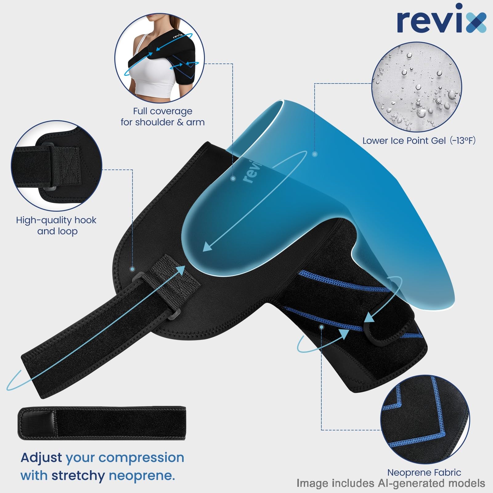 REVIX comparación visual de tallas Standard y XL para mejor cobertura