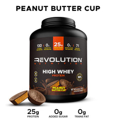 Revolution Nutrition cuchara llena de polvo para medir 25 g de proteína por porción
