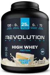 Revolution Nutrition envase frontal High Whey Vainilla Cake, presenta 2.7 kg