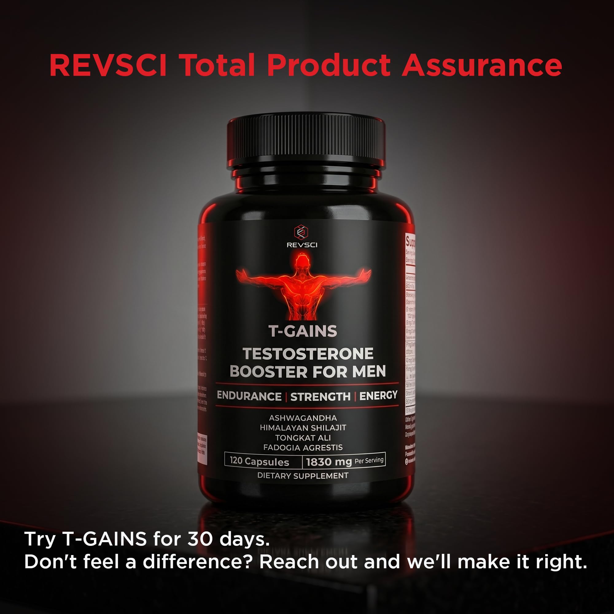 Revolution Science T-GAINS certificado de calidad en laboratorio para mayor confianza