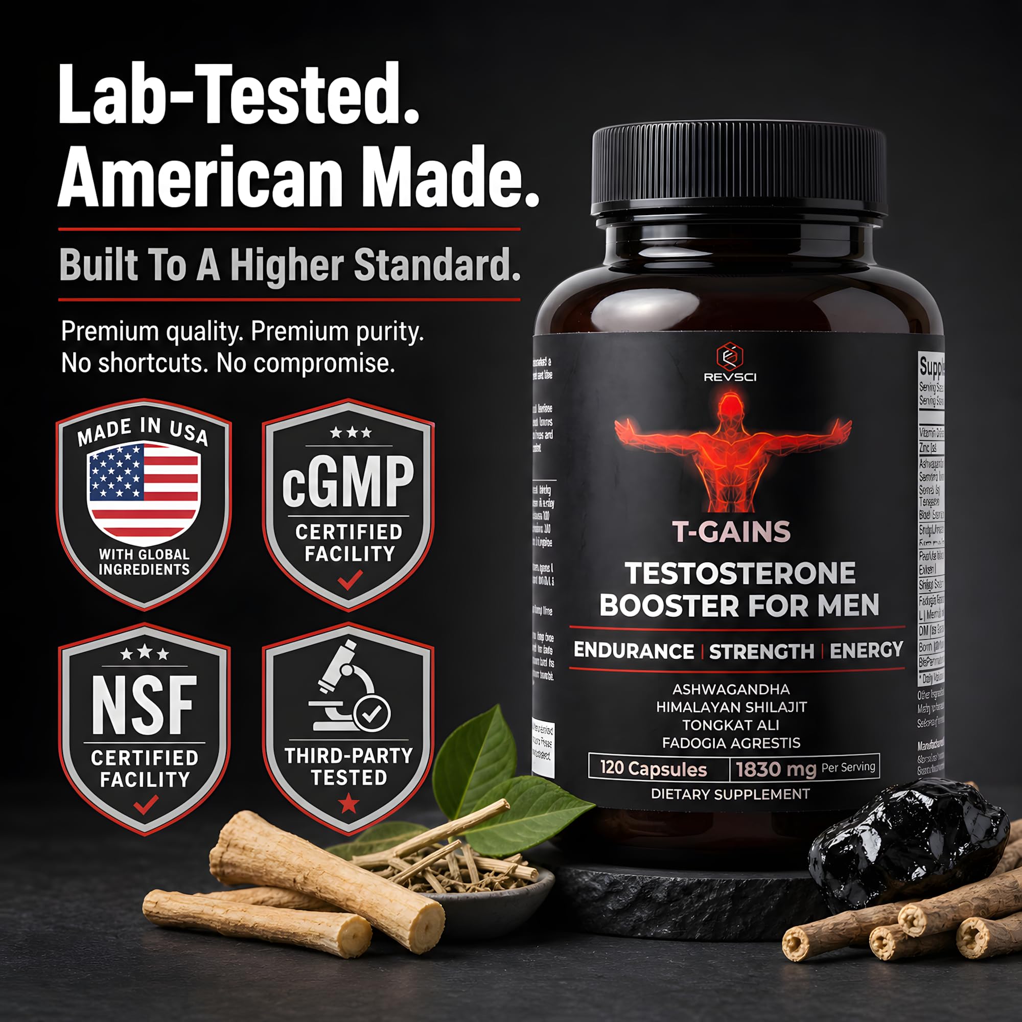 Revolution Science T-GAINS uso en gimnasio demostrando apoyo a entrenamientos intensos