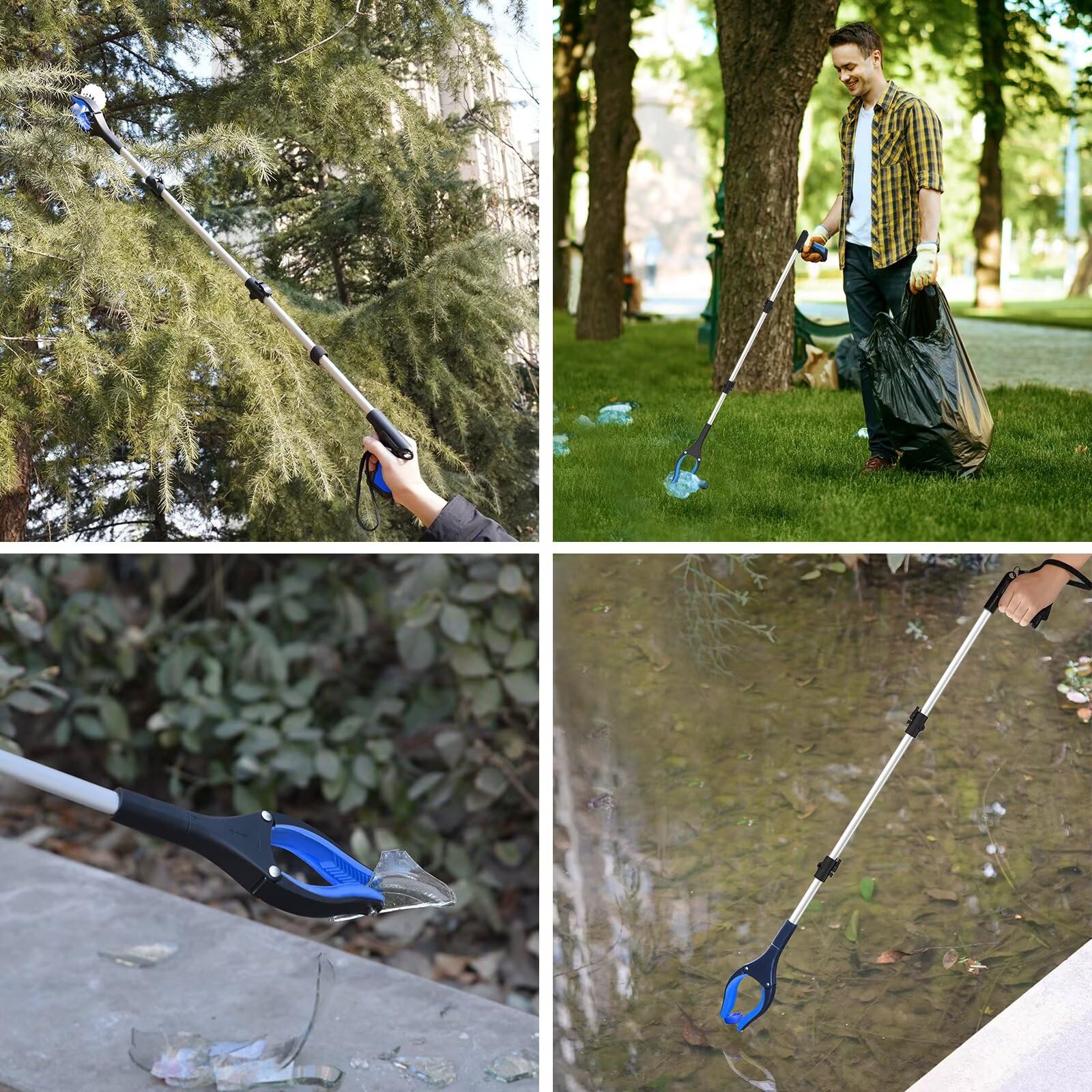rewkcy en uso recogiendo basura al aire libre mejorando tareas de limpieza