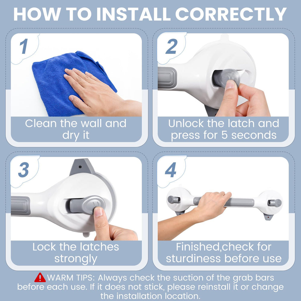 Reyiu asidero instalado en azulejo liso demostrando compatibilidad de pared